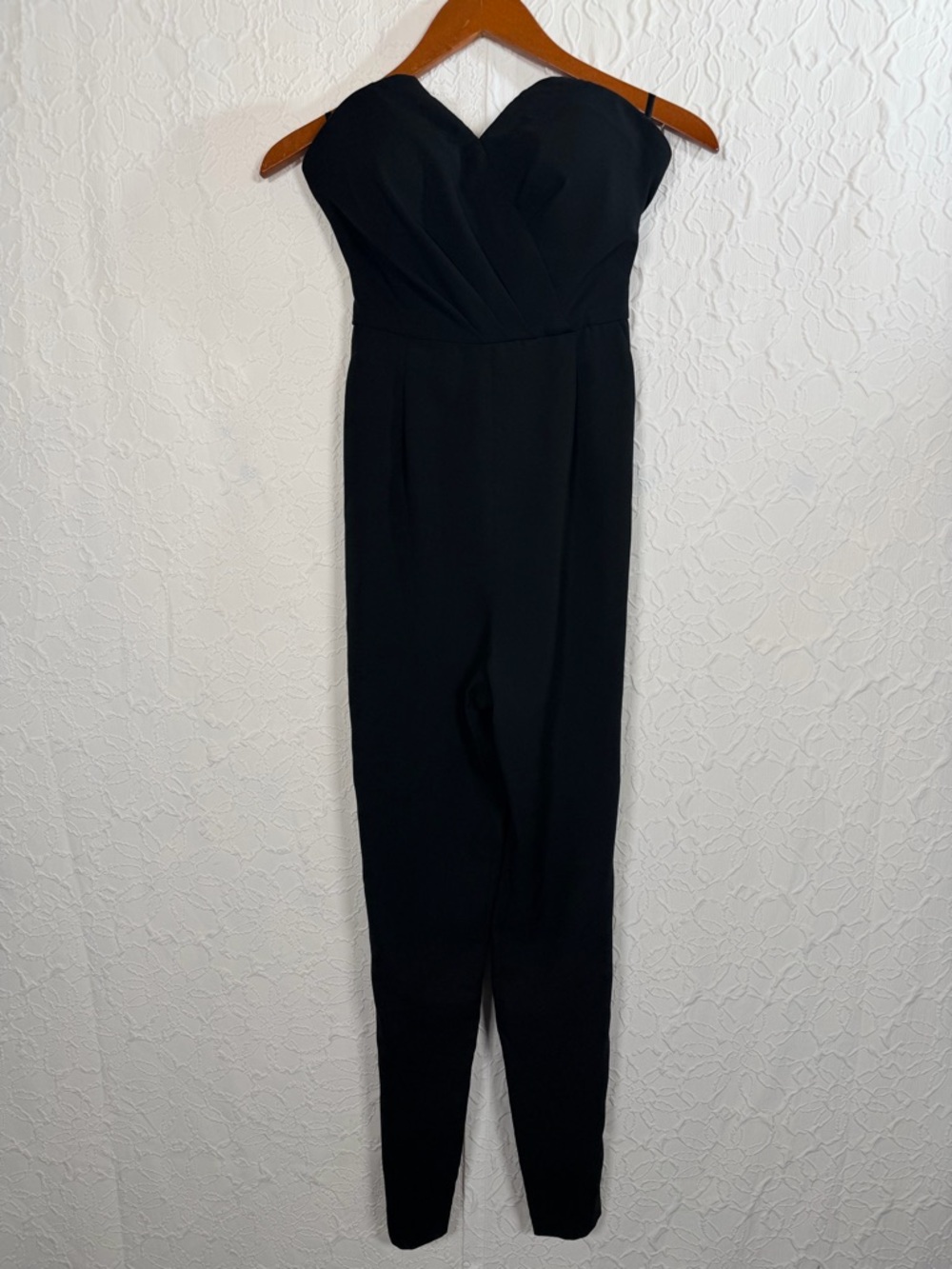 Bebe Black Strapless Modern Chic Fashion Jumpsuit Sz 2 - Picture 2 of 10